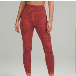 Lululemon Invigorate High Rise 25" Crackle Glaze Vintage Orange Larkspur size 2